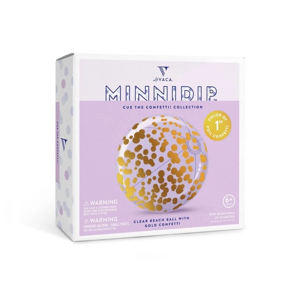 Clear Confetti Beach Ball in Gold - Picture 1 of 5